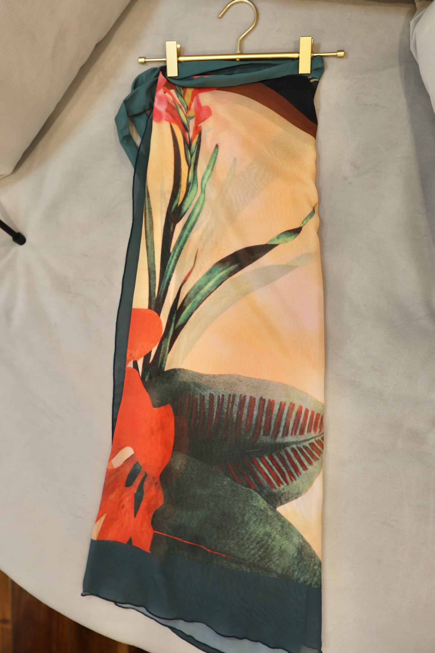 CARMELA tropical print sarong cover up