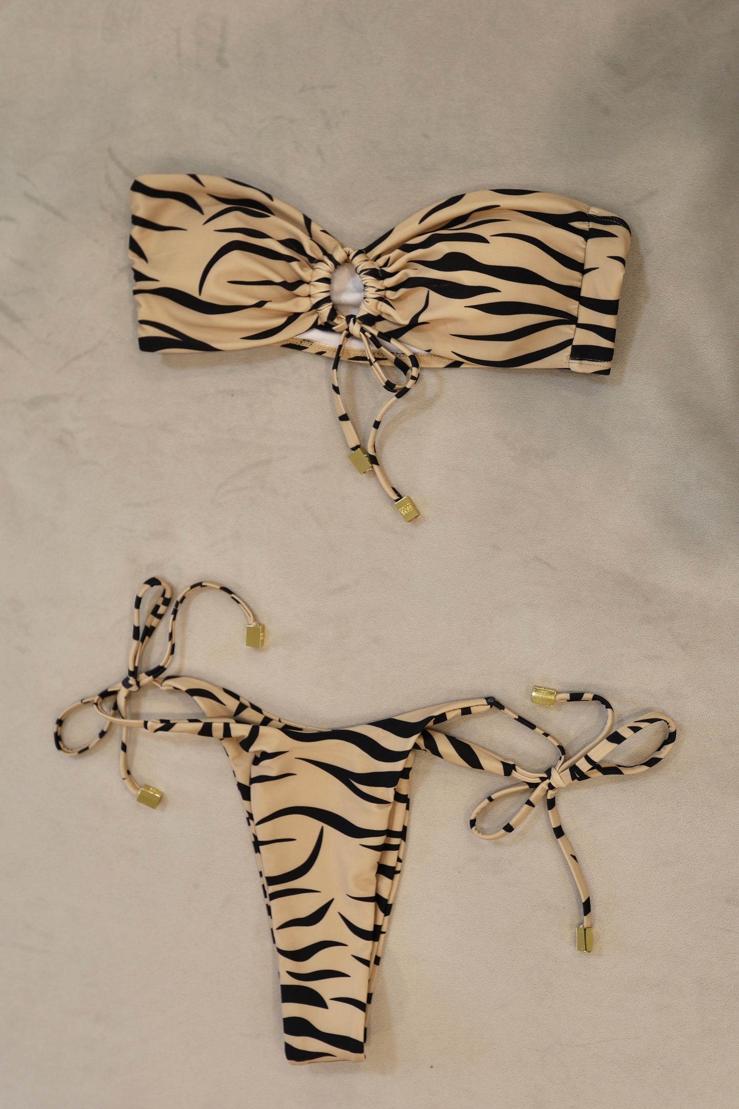 STELLA strapless zebra bandeau bikini set