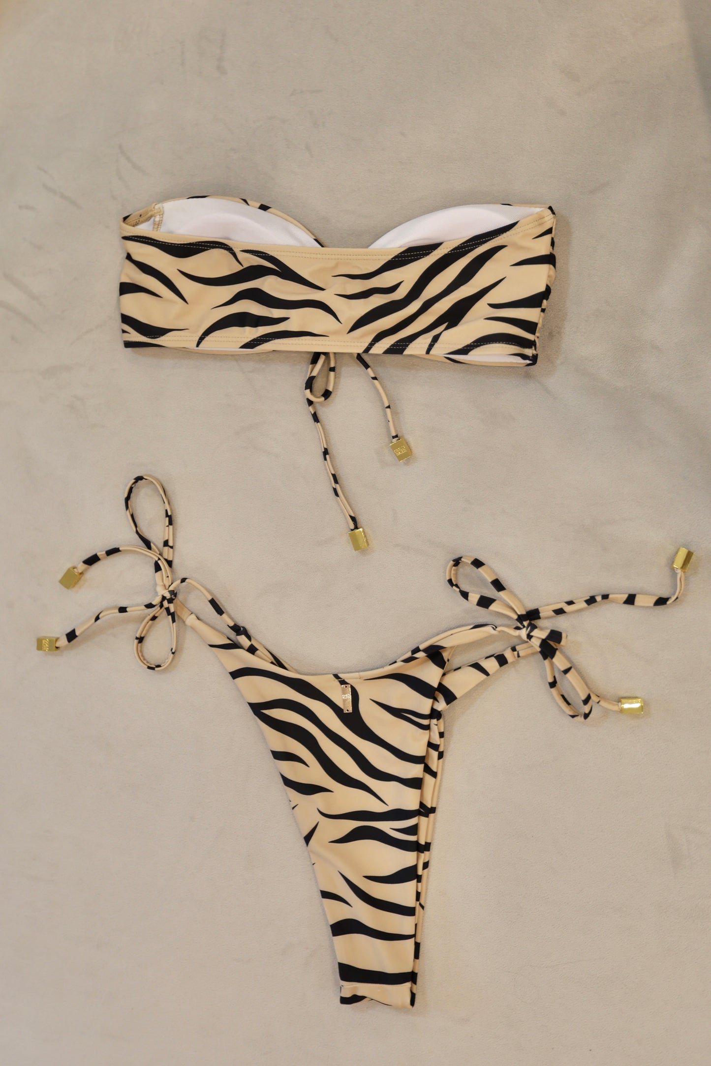 STELLA strapless zebra bandeau bikini set