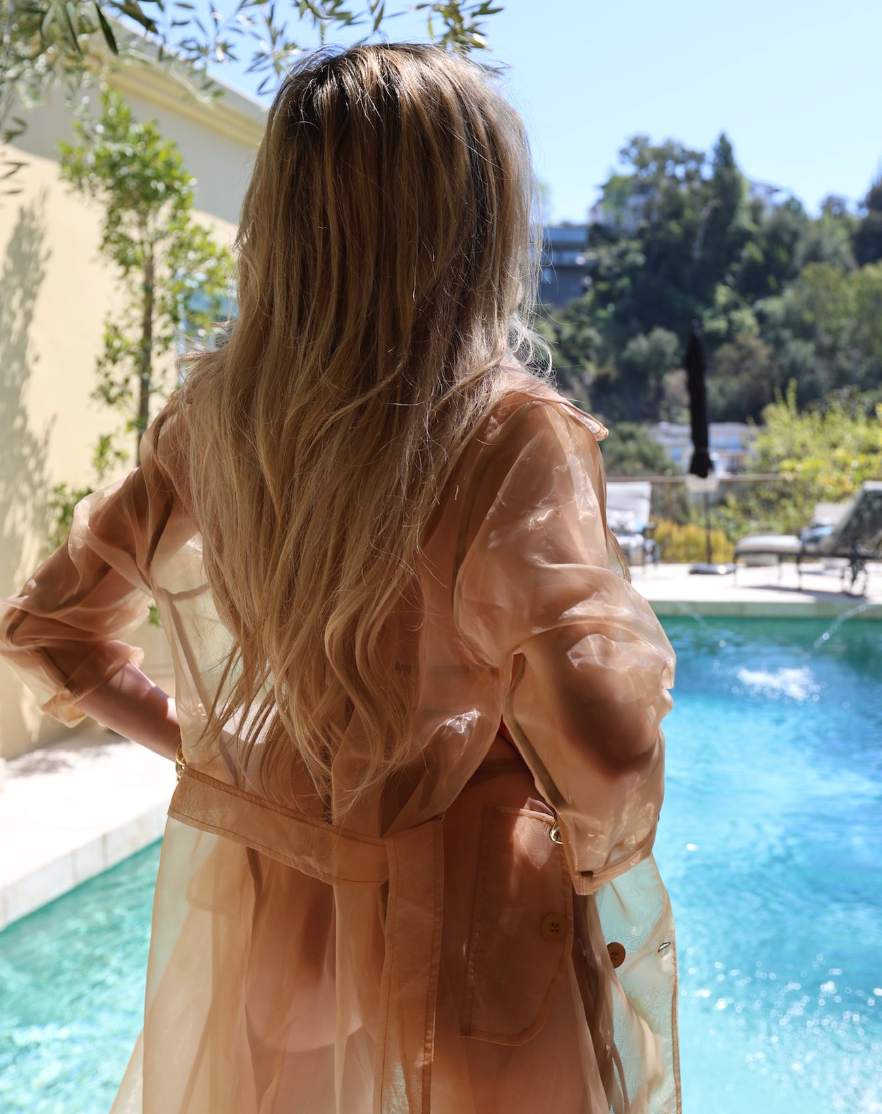 DEMARCO organza trench coat / cover up