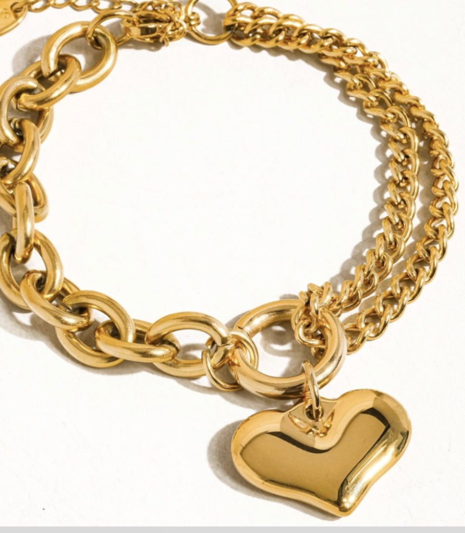 18k gold-plated Heart Chain bracelet