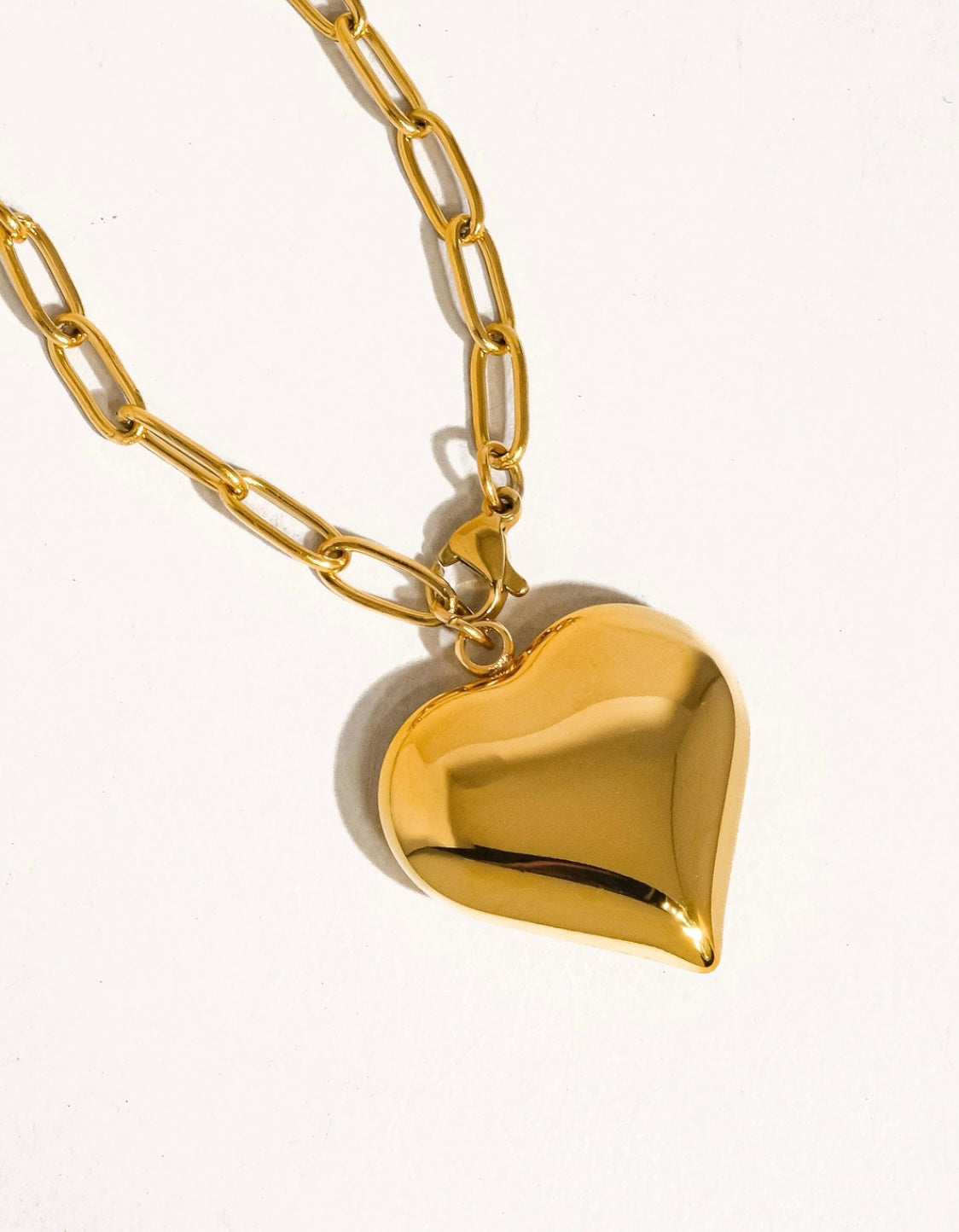 18K gold-plated Paper Clip Heart Chain Necklace