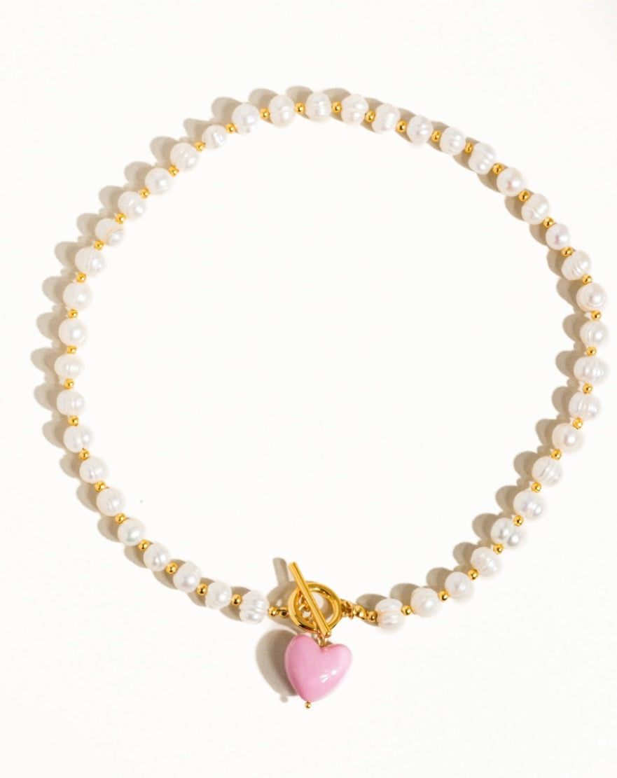 Pearl & Heart necklace