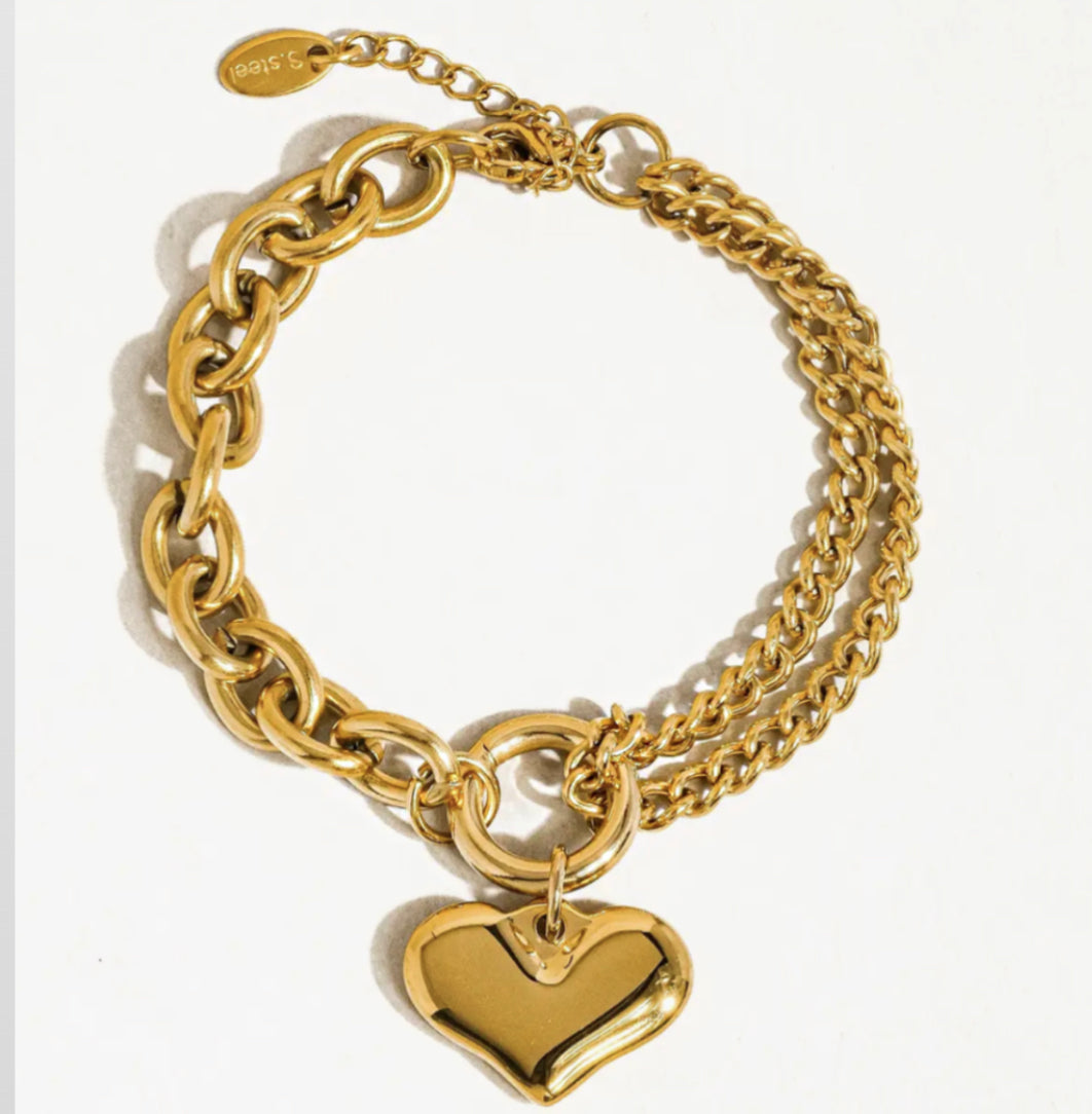 18k gold-plated Heart Chain bracelet