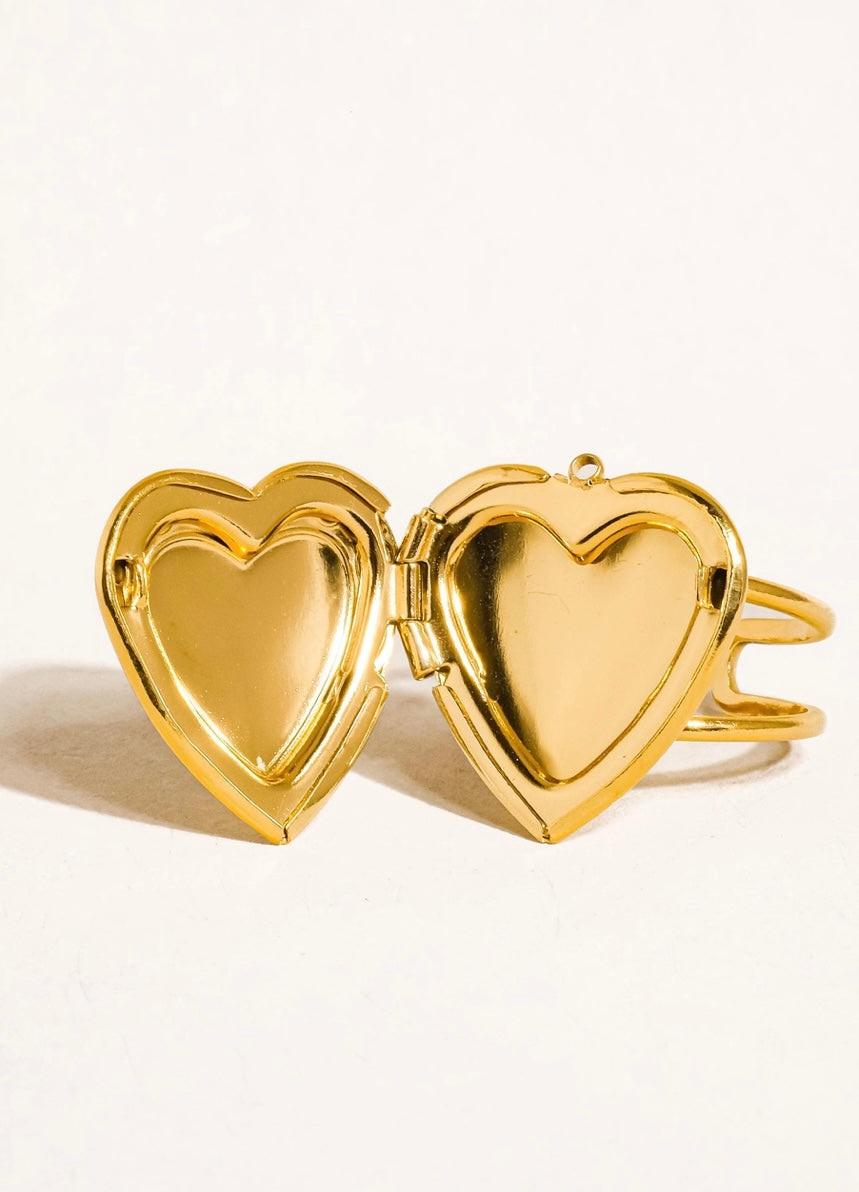 18K gold-plated Locket Heart Ring