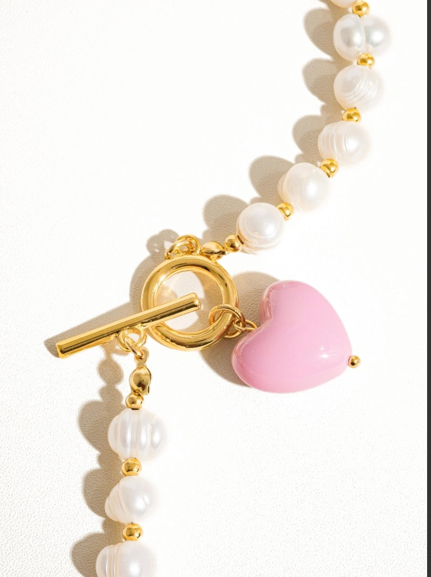 Pearl & Heart necklace